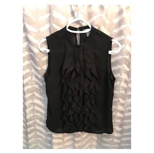 Ruffled black top